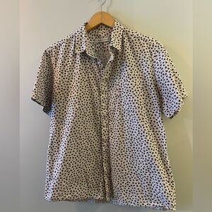 National Standards Men's Casual Button Down Shirt with Navy Floral Pattern